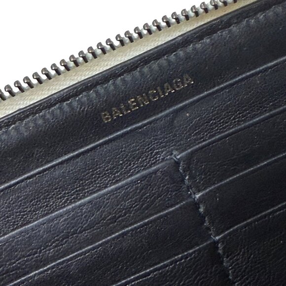 BALENCIAGA Smooth Calfskin Logo Rainbow Ville Continental Zip Around Wallet - Picture 11 of 12
